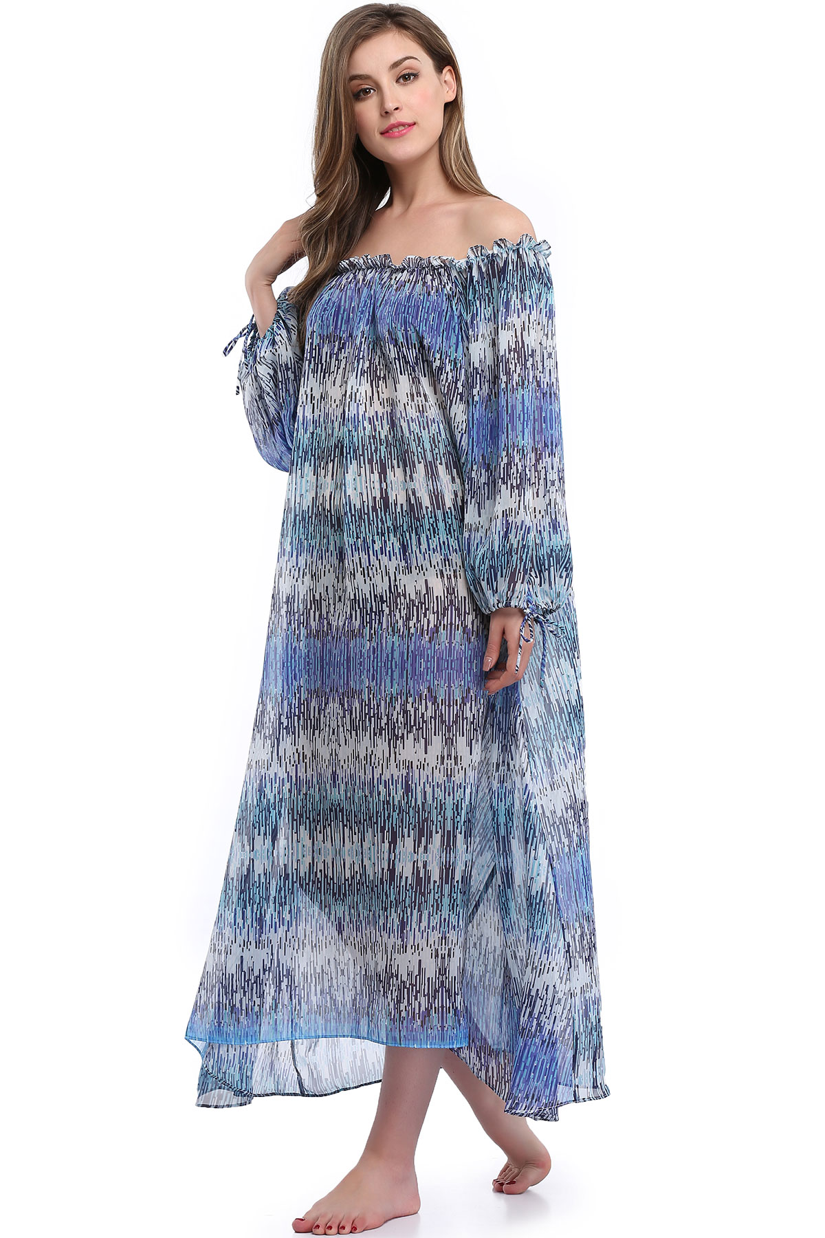 F4660 beach floral long Dress